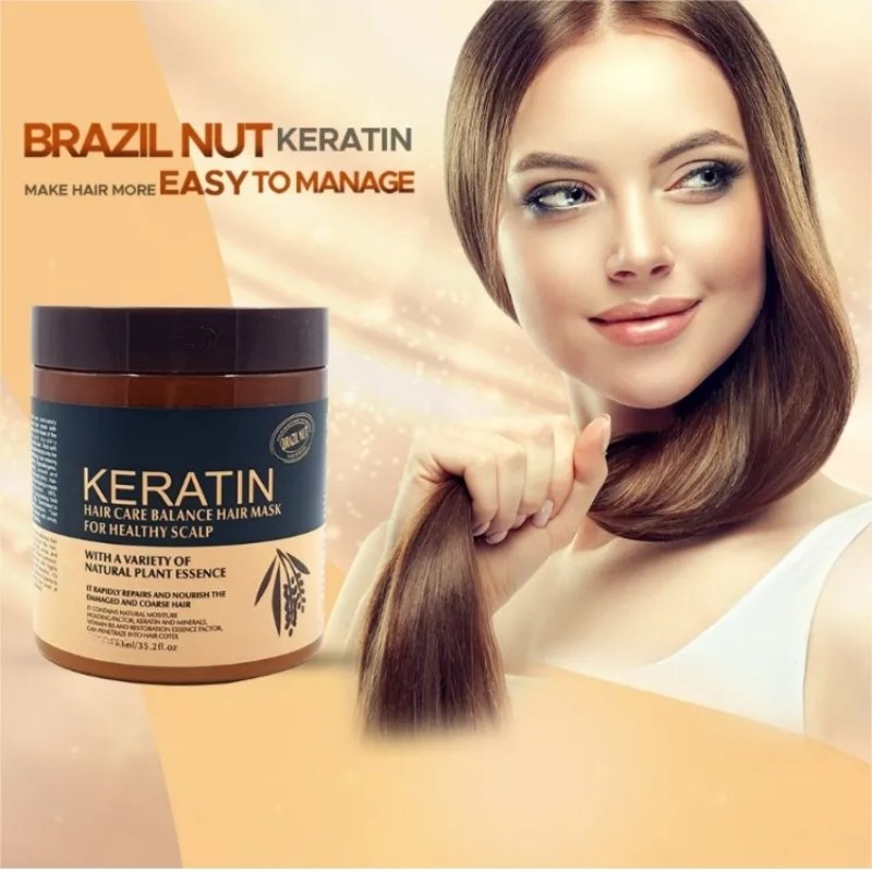Brazil Nut Keratin Hair Mask 500ml | Nourishing, Strengthening & Smoothing Hair Treatment - Essence Trove