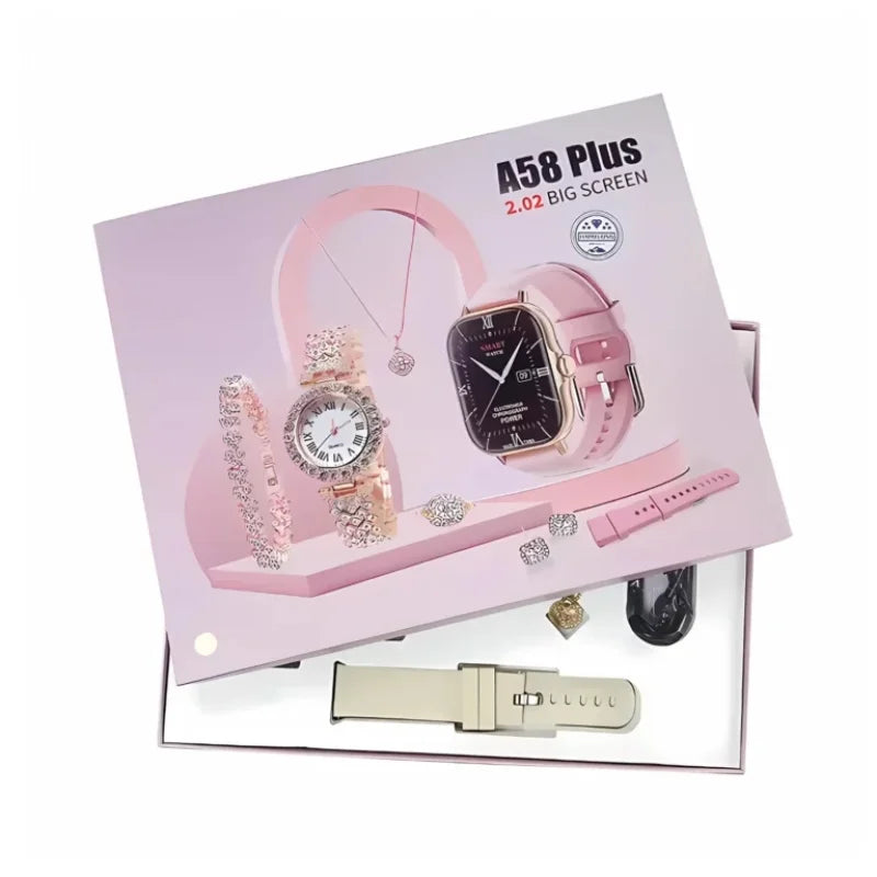 A58 Plus 6-in-1 Women’s Smartwatch | Stylish Fitness Tracker Perfect Gift Idea - Essence Trove