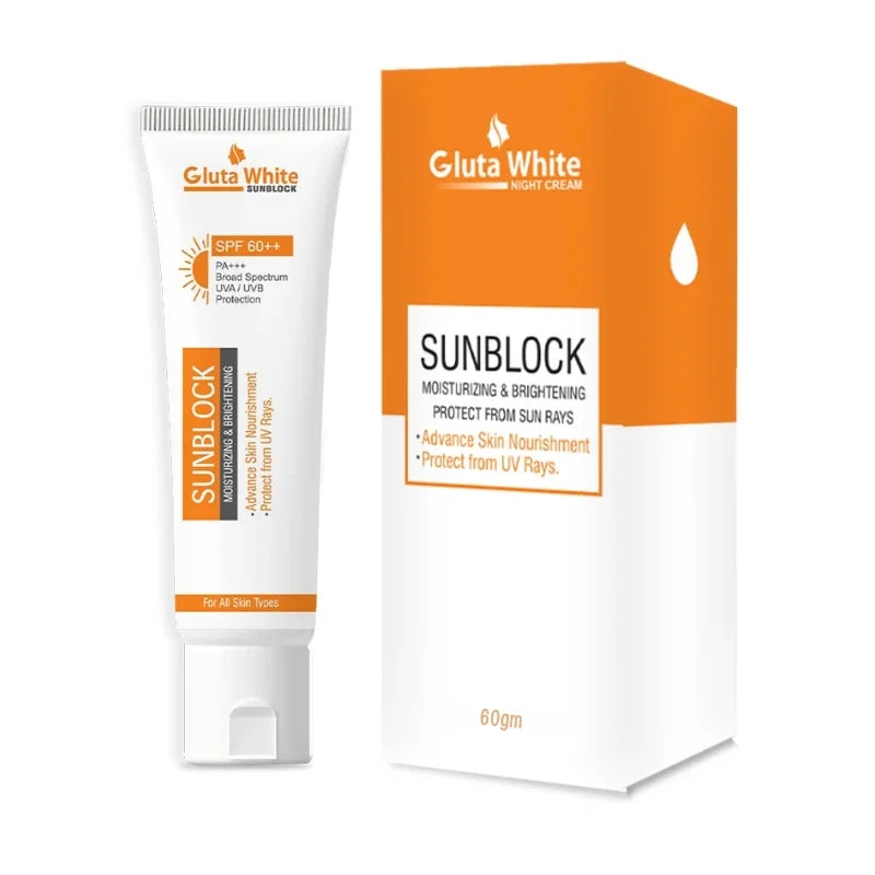 Gluta White SunBlock SPF 60 | Moisturizing & Brightening Sunscreen for All Skin Types - Essence Trove