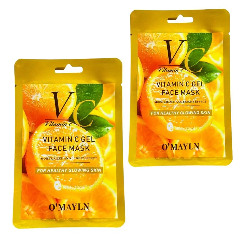 Pack of 2 | O’Mayln Vitamin C Gel Face Mask 30ml | Brightening & Hydrating Facial - Essence Trove