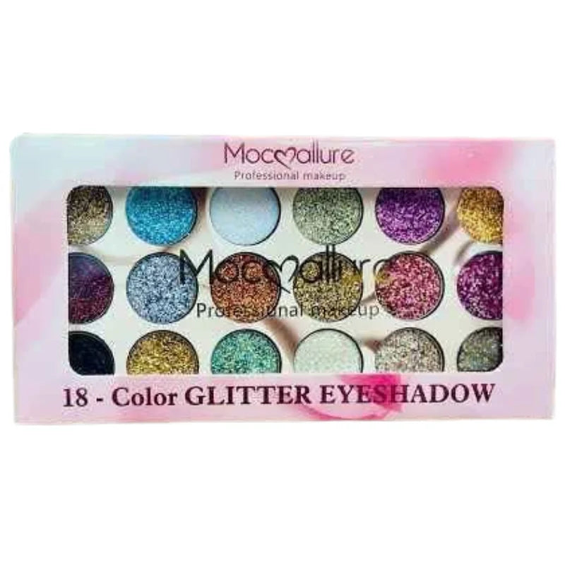 Mocallure 18 Color Glitter Kit | High-Pigment Sparkle Palette for Eyes, Lips & Face Makeup - Essence Trove