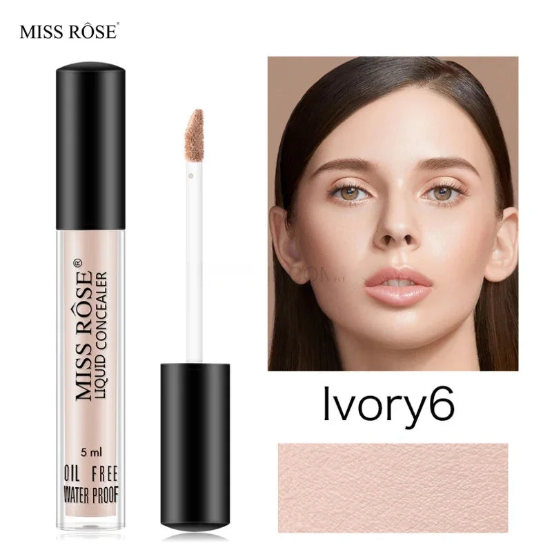 MISS ROSE Liquid Concealer | Ivory 6 | Waterproof High-Coverage Formula (5ml) - Essence Trove
