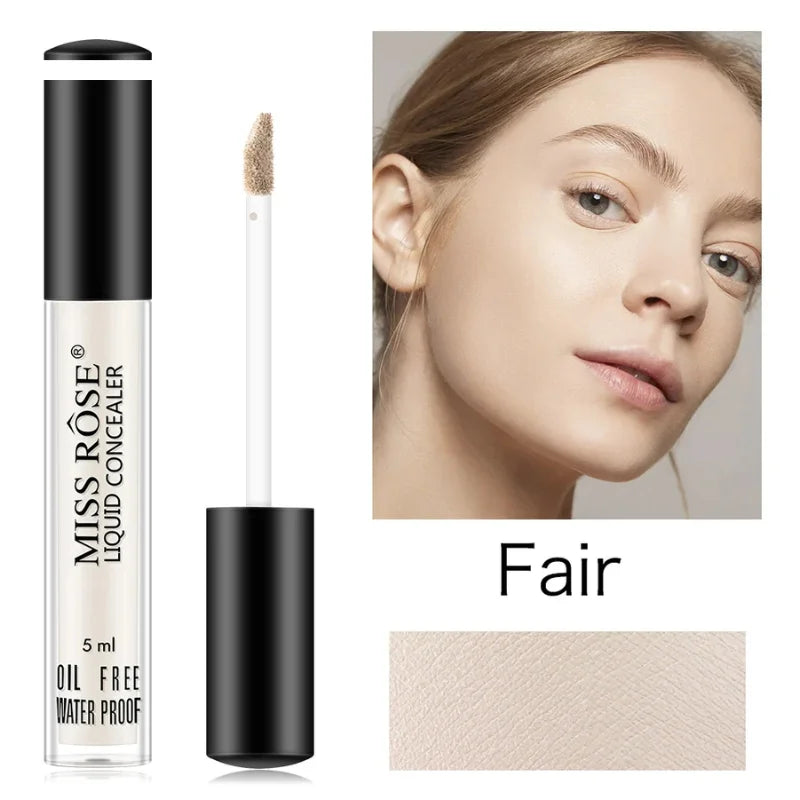 MISS ROSE Liquid Concealer | Fair | Waterproof High-Coverage Formula (5ml) - Essence Trove