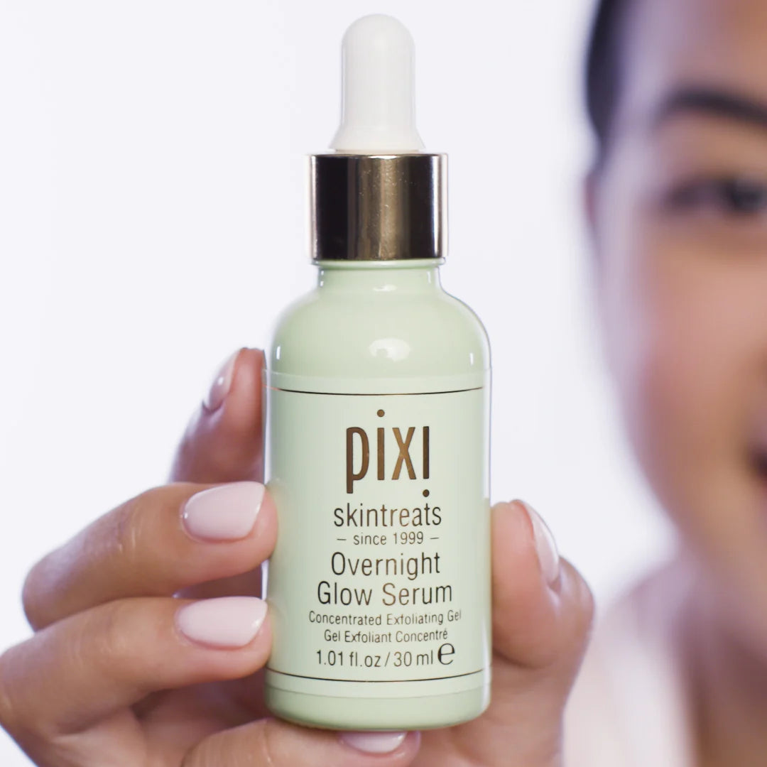 Pixi Overnight Glow Serum 30ml Exfoliating Brightening Serum with 10% Glycolic Acid and Vitamins - Essence Trove