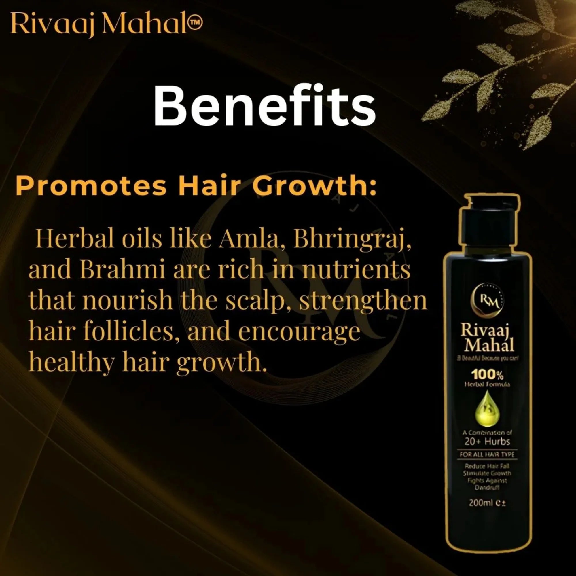 Rivaaj Mahal Herbal Hair Oil 100% | 20+ Herbs for Strong & Healthy Hair - Essence Trove