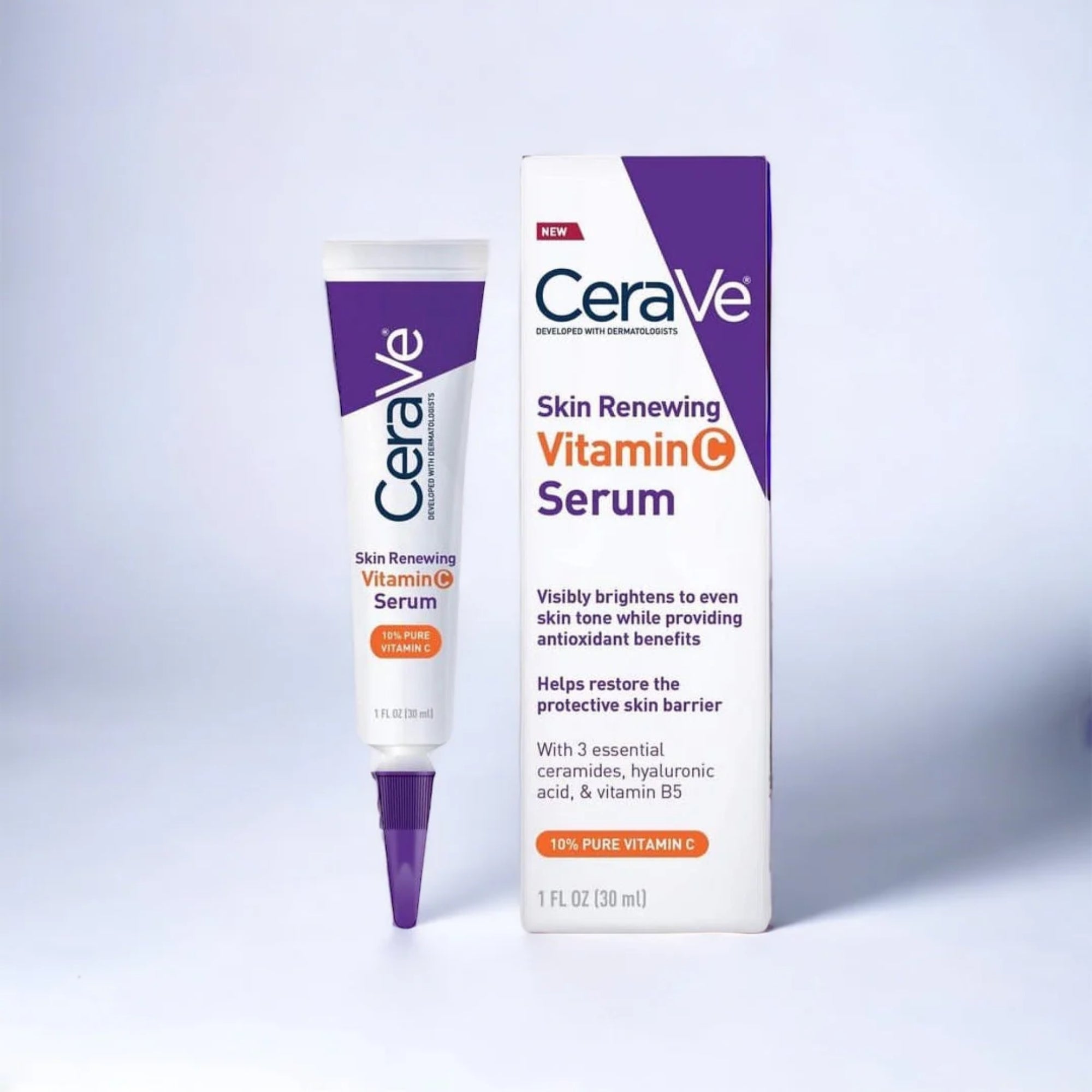 CeraVe Skin Renewing Vitamin C Serum 30ml | Brightening, Anti-Aging & Hydrating - Essence Trove