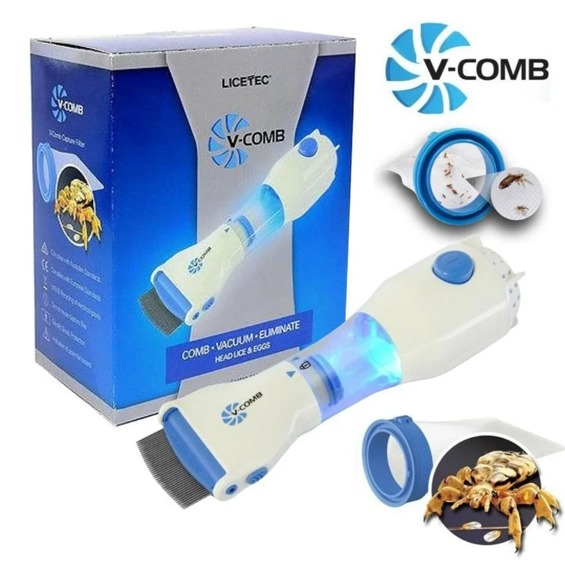 Electric V-Comb Anti Lice Machine | Chemical-Free Safe Lice & Egg Removal Device - Essence Trove