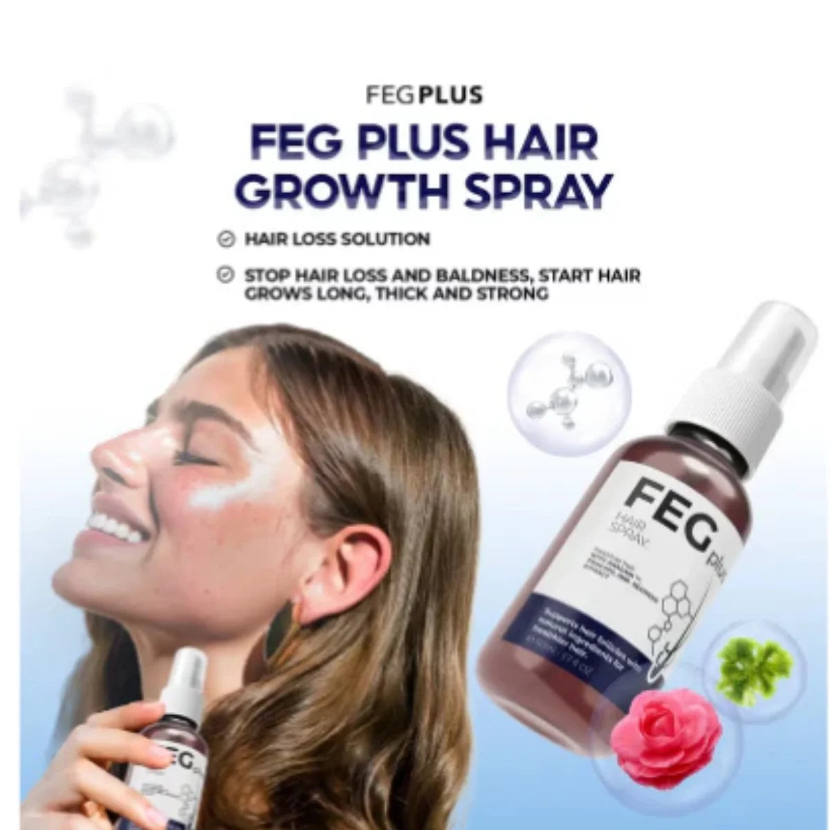 FEG Plus Hair Growth Spray 50ml | Anti-Hair Loss & Regrowth Solution - Essence Trove