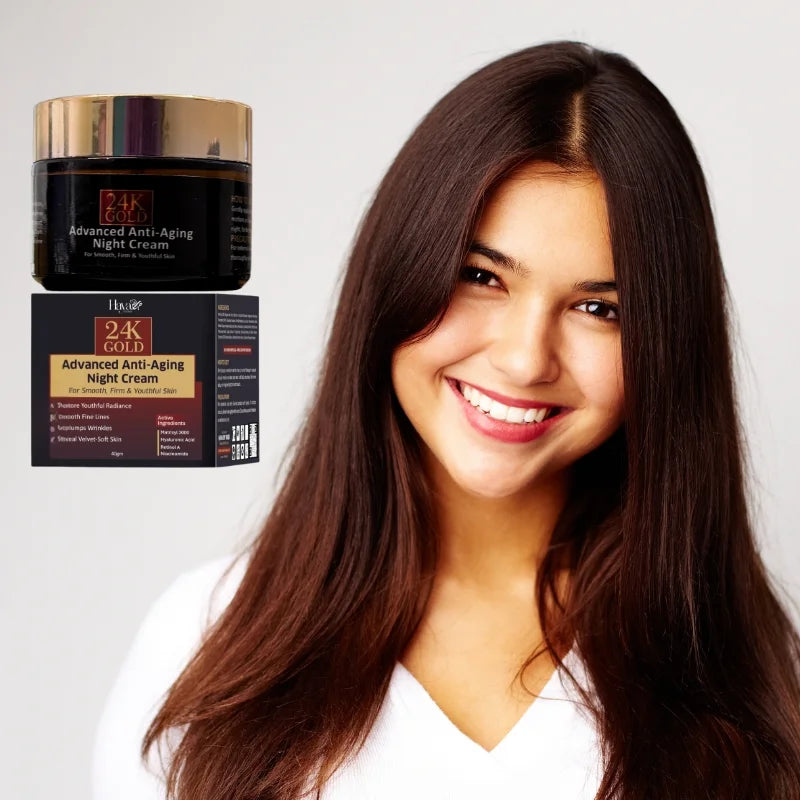 Haya 24K Gold Advanced Anti-Aging Night Cream with Retinol Hyaluronic Acid and Niacinamide - Essence Trove