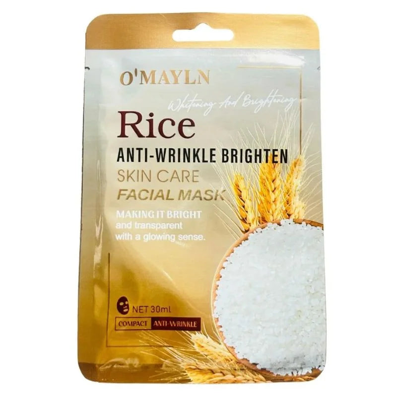 Pack of 2 | O’Mayln Rice Facial Mask | Anti-Wrinkle, Brightening & Hydrating Sheet Mask - Essence Trove