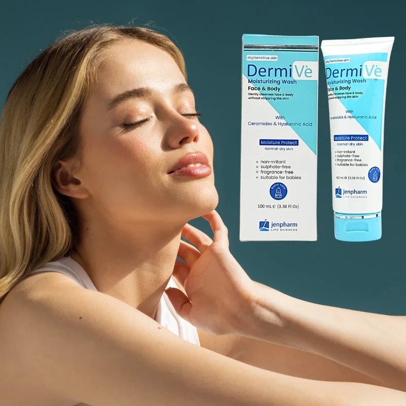 DermiVe Moisturizing Wash Face & Body 100ml | Jenpharm - Essence Trove