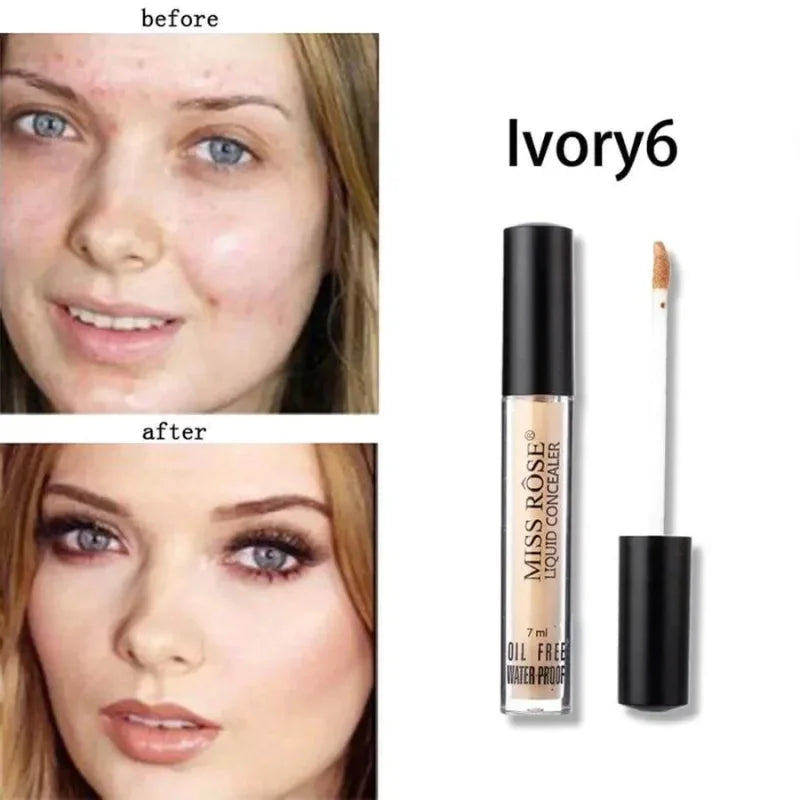 MISS ROSE Liquid Concealer | Ivory 6 | Waterproof High-Coverage Formula (5ml) - Essence Trove