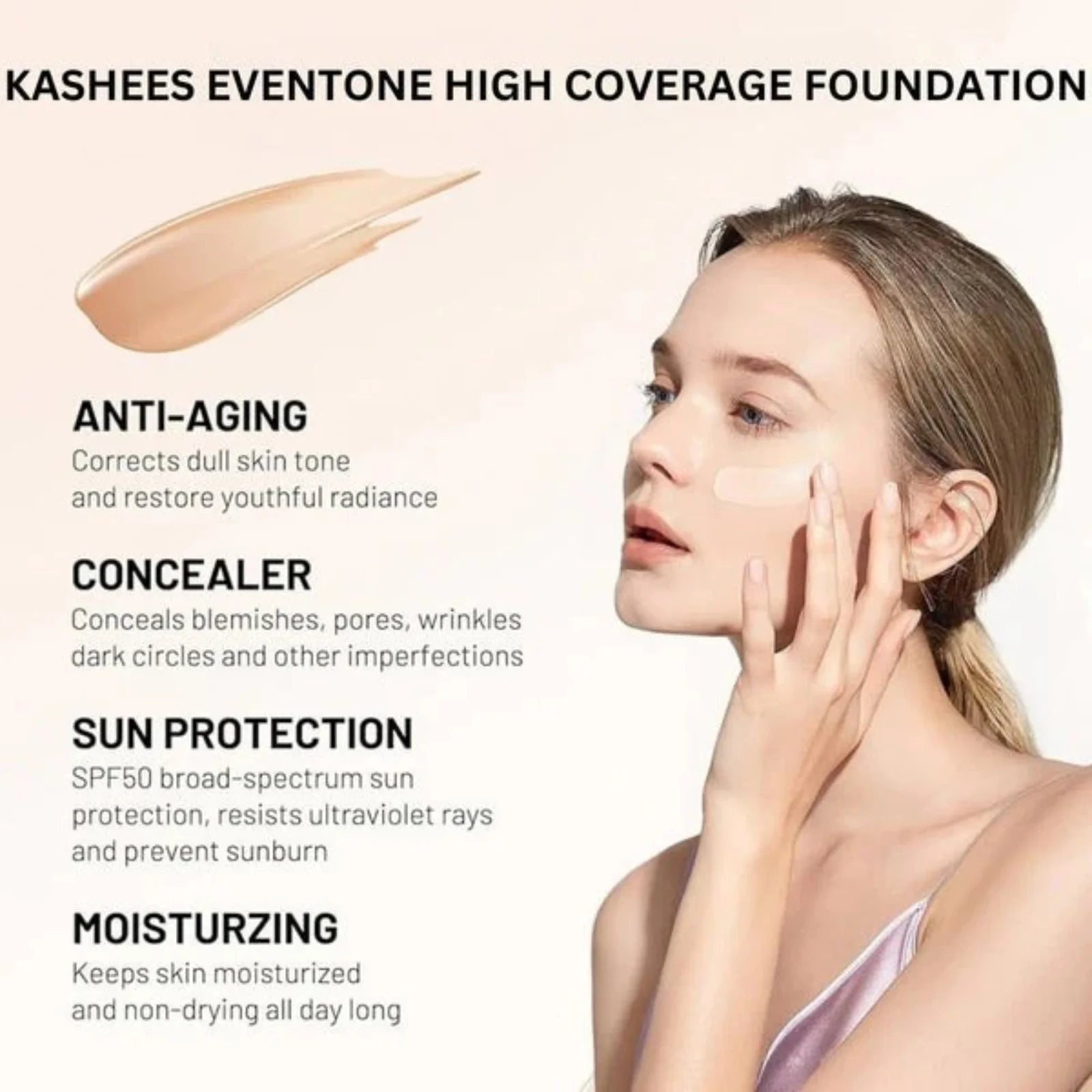 Kashees Eventone Liquid Foundation | High Coverage Long Lasting Radiant Makeup Base 30 ml - Essence Trove