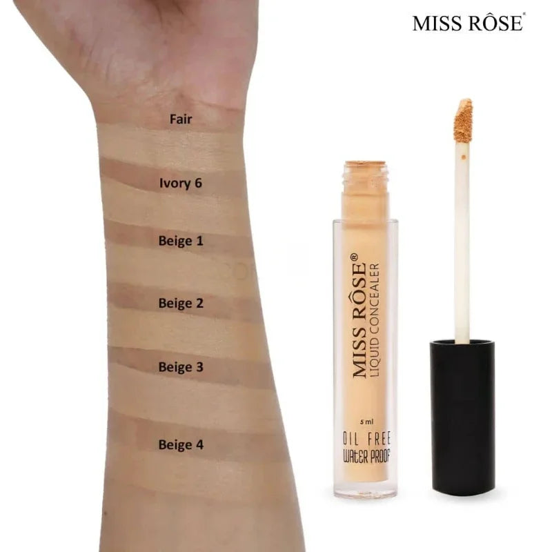 MISS ROSE Liquid Concealer | Ivory 6 | Waterproof High-Coverage Formula (5ml) - Essence Trove