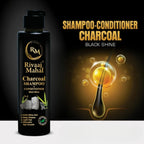 Rivaaj Mahal Charcoal Shampoo + Conditioner 2-in-1 | Black Shine Formula - Essence Trove