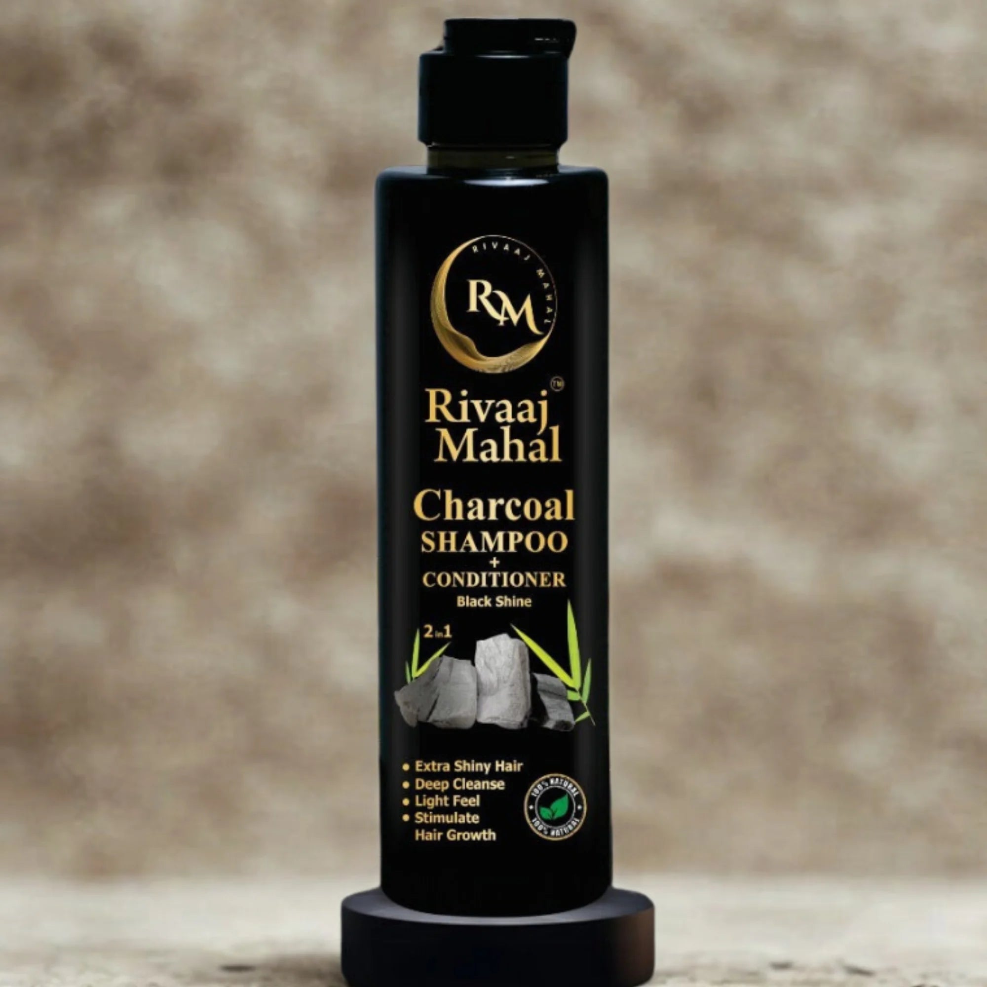 Rivaaj Mahal Charcoal Shampoo + Conditioner 2-in-1 | Black Shine Formula - Essence Trove