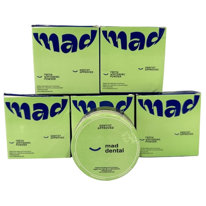 Mad Dental Care Teeth Whitening Powder | Dentist Approved Enamel-Safe Natural Formula - Essence Trove