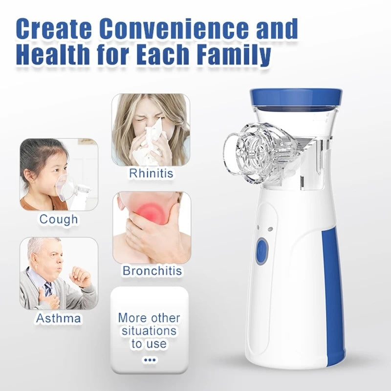 Portable Rechargeable Nebulizer Machine Asthma Inhaler 0.5L for Kids and Adults - Essence Trove