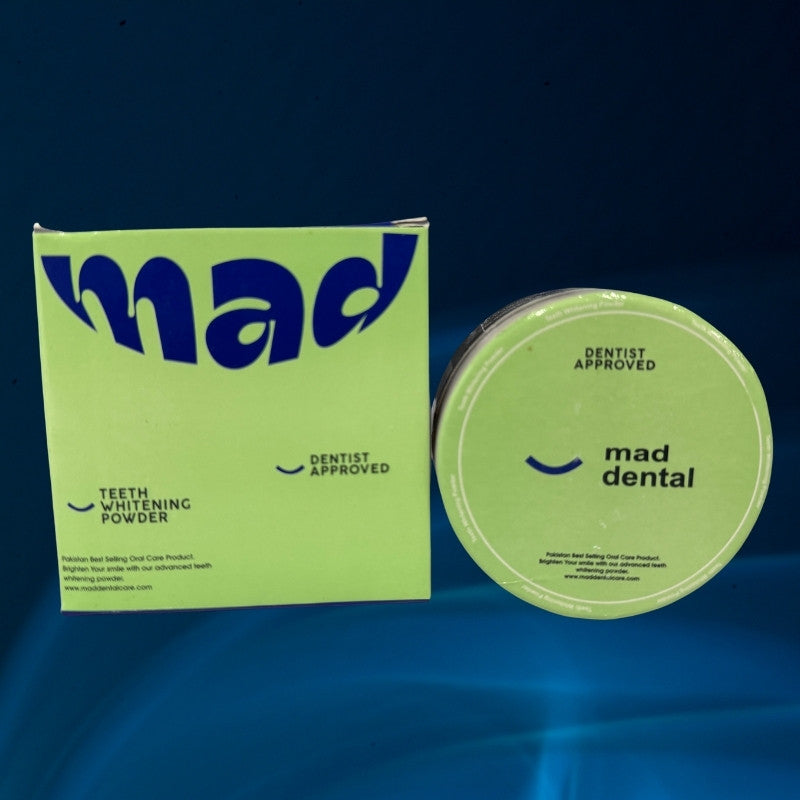 Mad Dental Care Teeth Whitening Powder | Dentist Approved Enamel-Safe Natural Formula - Essence Trove