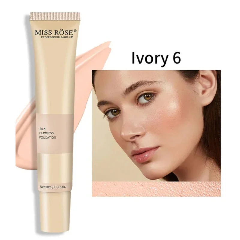 Ivory 6 | Miss Rose Silk Flawless Foundation | Long-Lasting Lightweight Liquid Foundation with Natural Radiant Finish - Essence Trove