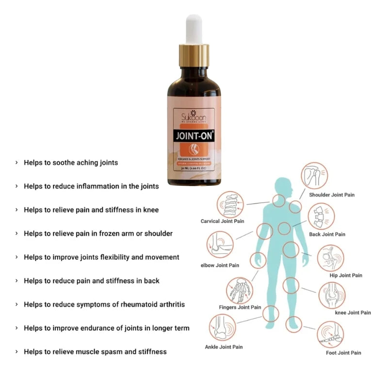 Sukoon Joint-On Essential Oil Blend | Natural Pain Relief for Joints, Knees, and Back (30ml) - Essence Trove