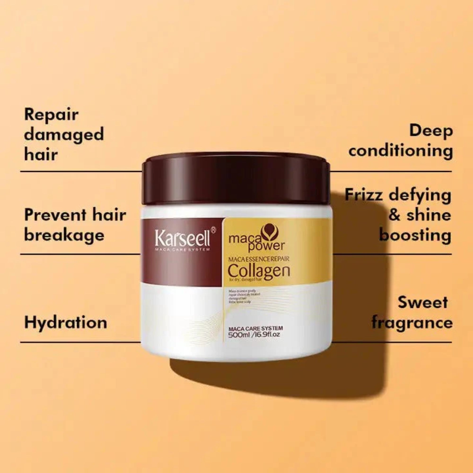 Karseell Collagen Deep Repair Hair Mask 500ml | Argan Oil & Collagen for Smooth, Shiny Hair - Essence Trove