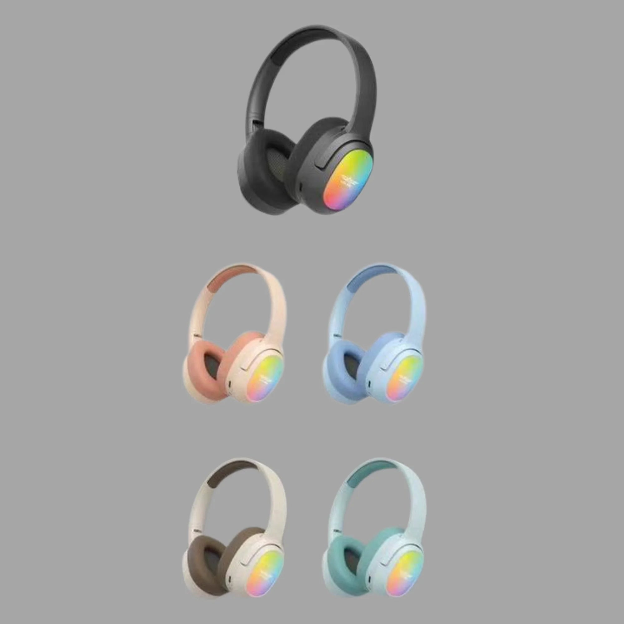 Lelisu LS-257 Wireless Stereo Headphones | Bluetooth 5.4 Over-Ear Headset with Type-C Charging & LED Lights - Essence Trove