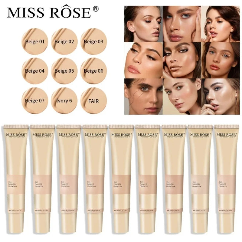 Beige 3 | Miss Rose Silk Flawless Foundation | Long-Lasting Lightweight Liquid Foundation with Natural Radiant Finish - Essence Trove