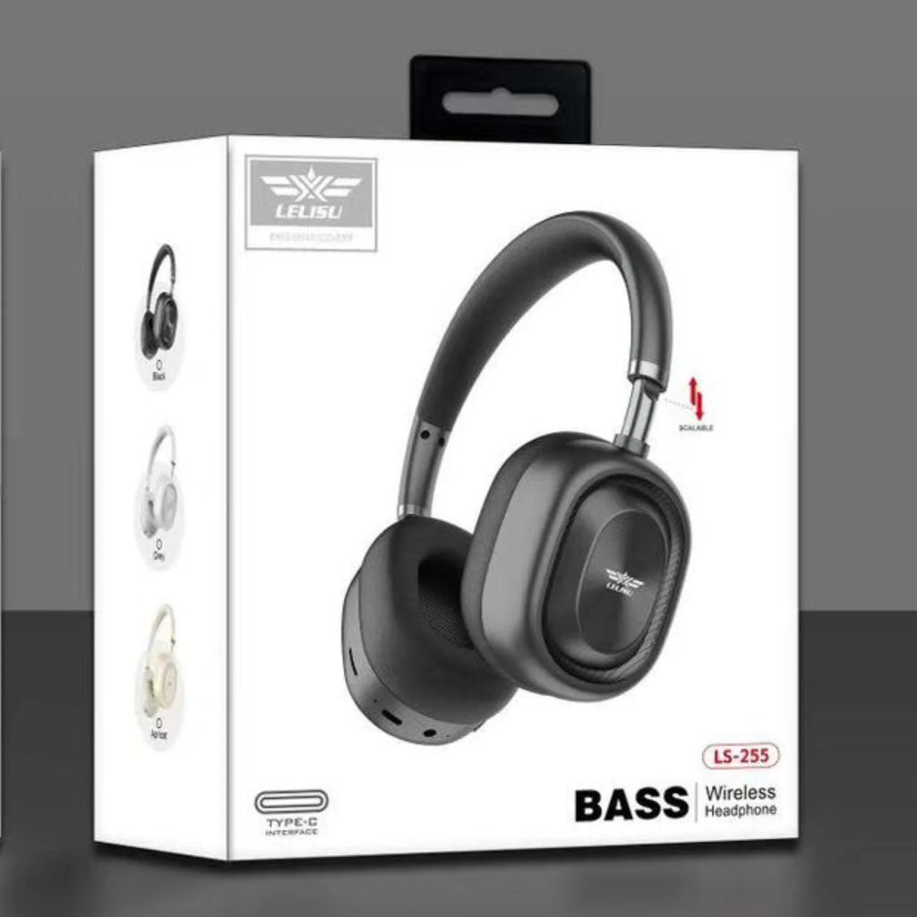 Lelisu LS-255 Bass Wireless Headphones | Bluetooth Over-Ear Headset with Type-C Interface - Essence Trove