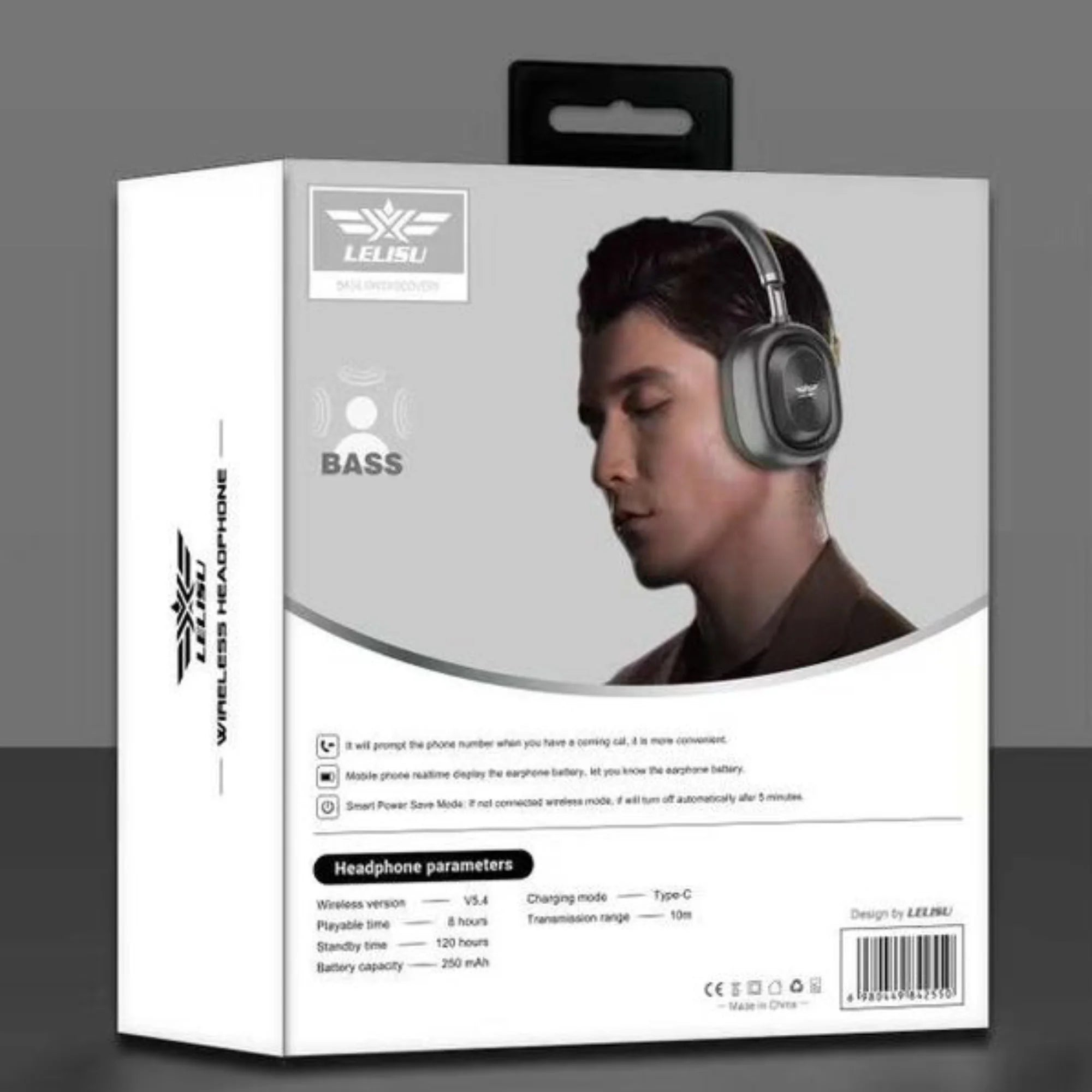 Lelisu LS-255 Bass Wireless Headphones | Bluetooth Over-Ear Headset with Type-C Interface - Essence Trove