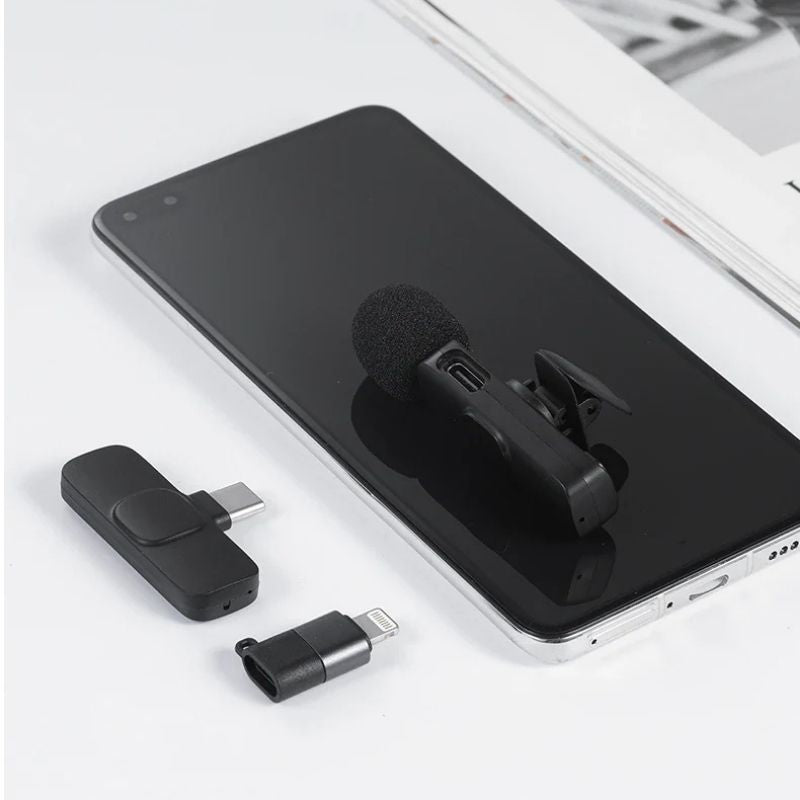 K9 Wireless Lavalier Microphone | Plug & Play Type-C & iOS Mic with Noise Reduction - Essence Trove