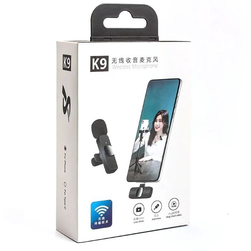 K9 Wireless Lavalier Microphone | Plug & Play Type-C & iOS Mic with Noise Reduction - Essence Trove