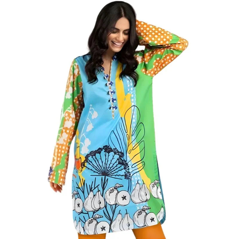 Swiss Lawn 1-Piece Shirt for Women | Trending All-Over Print | Unstitched - Essence Trove