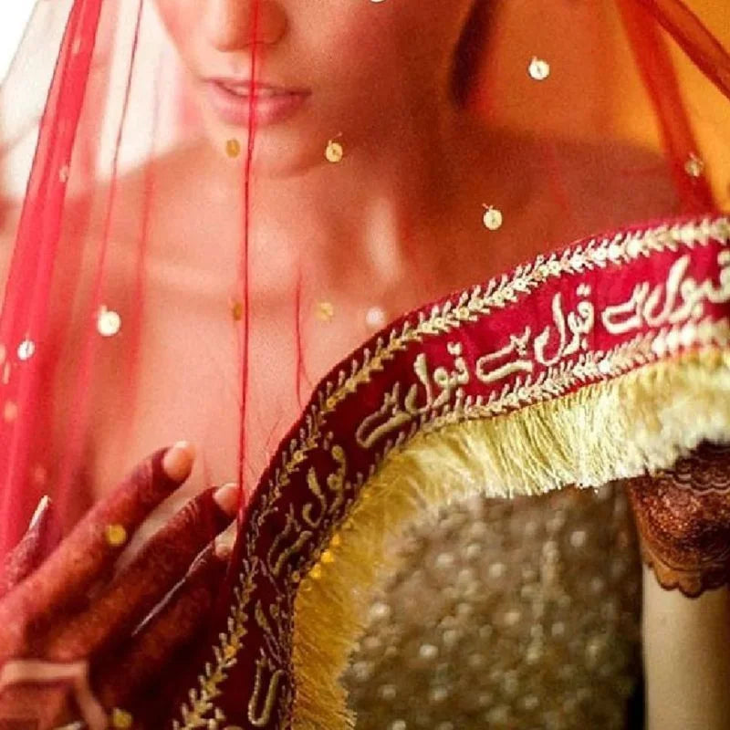Qabool Hai Bridal Embroidered Net Dupatta | Nikah & Wedding Special | Premium Fancy Bridal Wear - Essence Trove