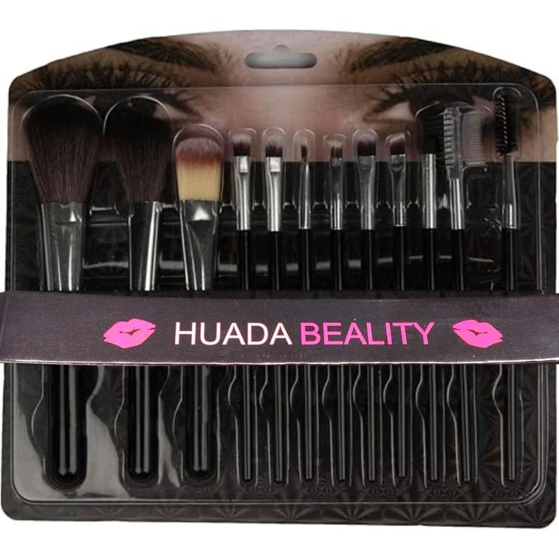 Huada Beauty Makeup Brush Set – 12-Piece Professional Makeup Tool Kit | Soft, High-Quality Synthetic Bristles - Essence Trove