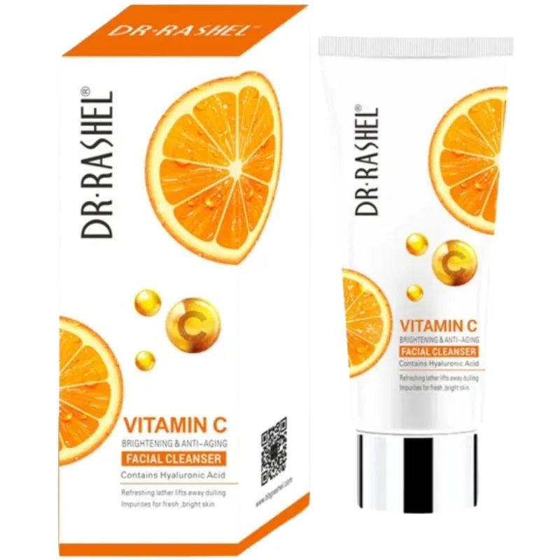 Dr. Rashel Vitamin C Brightening Facial Cleanser with Hyaluronic Acid | Deep Cleansing & Anti-Aging Formula | 80ml | Imported - Essence Trove