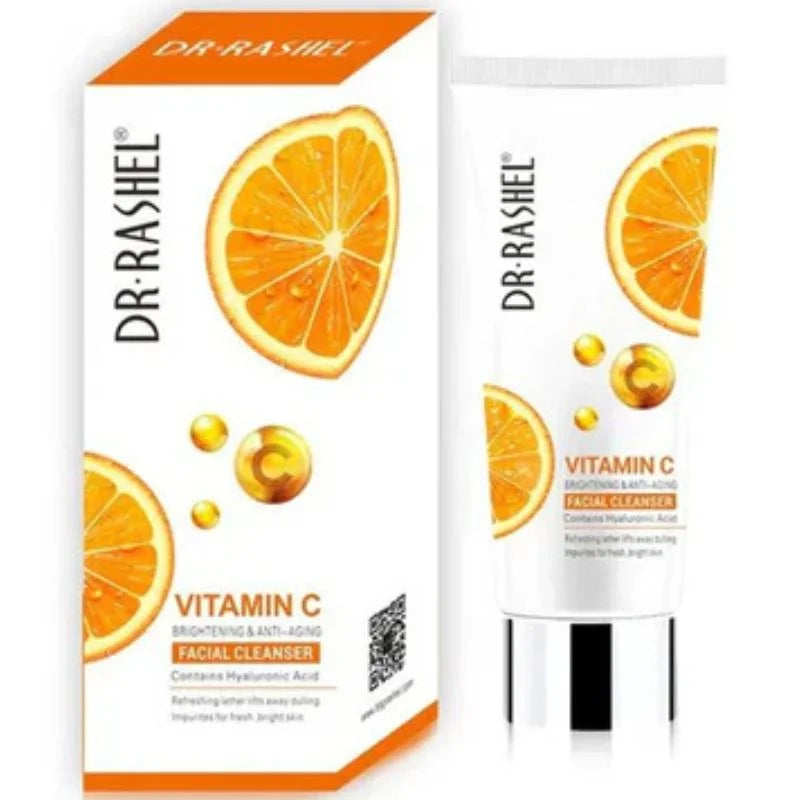 Dr. Rashel Vitamin C Brightening Facial Cleanser with Hyaluronic Acid | Deep Cleansing & Anti-Aging Formula | 80ml | Imported - Essence Trove