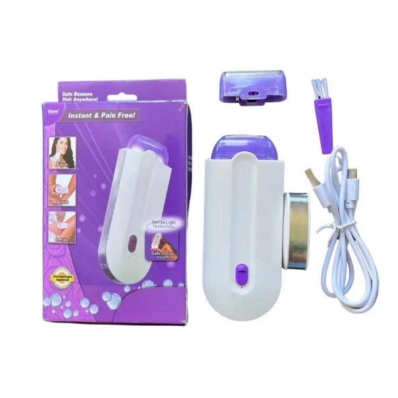 2-in-1 Rechargeable Painless Hair Remover | Finishing Touch Sensa-Light for Face & Body - Essence Trove