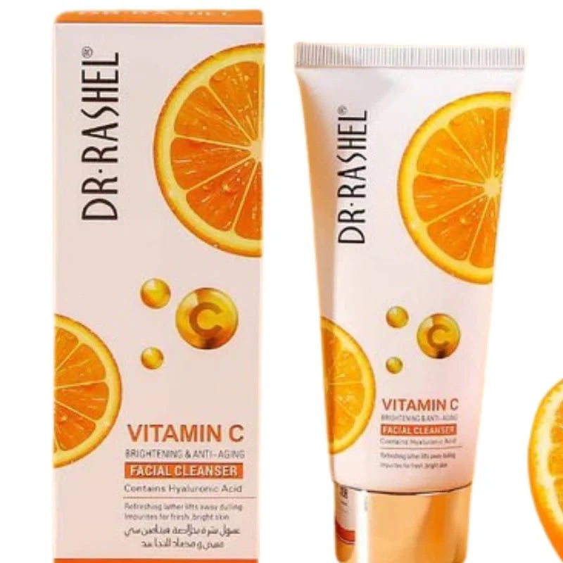 Dr. Rashel Vitamin C Brightening Facial Cleanser with Hyaluronic Acid | Deep Cleansing & Anti-Aging Formula | 80ml | Imported - Essence Trove