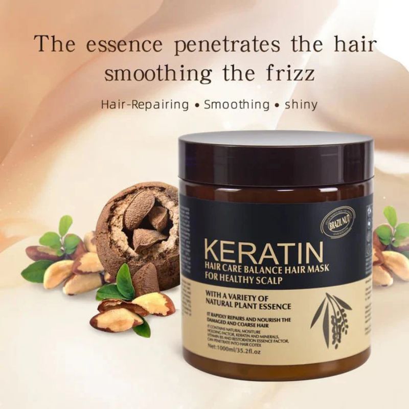 Brazil Nut Keratin Hair Mask 500ml | Nourishing, Strengthening & Smoothing Hair Treatment - Essence Trove