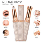 2-in-1 Flawless Facial Hair Remover & Eyebrow Trimmer | USB Rechargeable, Painless & Portable | Random Color - Essence Trove