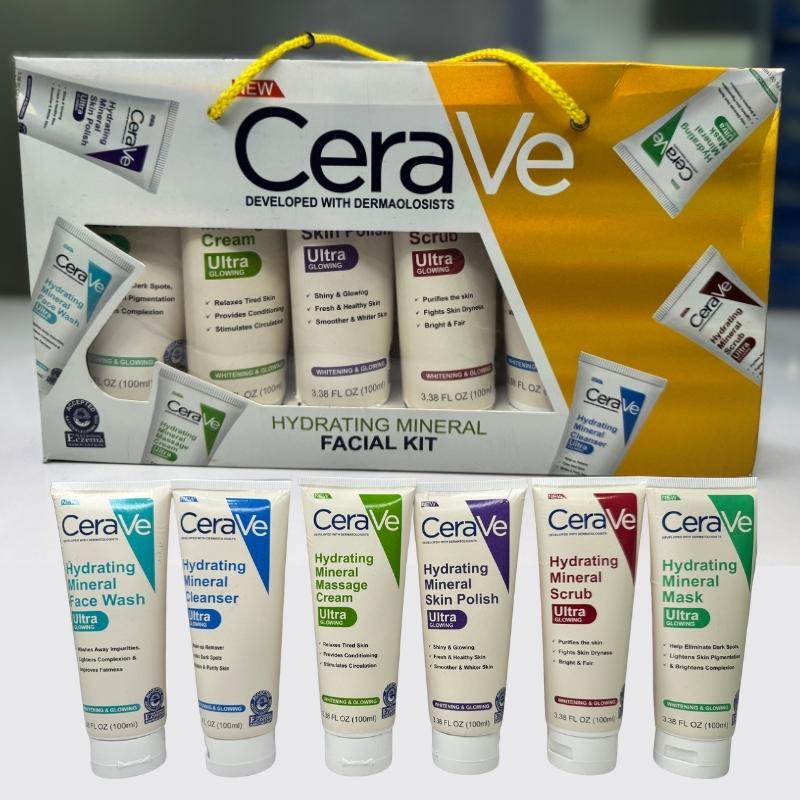 Pack of 6 – CeraVe Hydrating Mineral Facial Kit | Deep Moisture & Skin Repair Skincare Set - Essence Trove