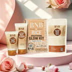 BNB Rice Extract Bright & Glow Facial Kit | 3-in-1 Whitening, Brightening & Hydrating Skincare - Essence Trove