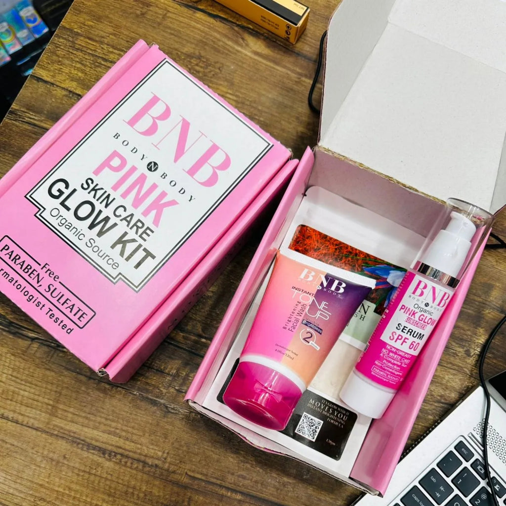 BNB Pink Face Glow Kit | 3-in-1 Skincare Wash Mask SPF Protection Set - Essence Trove