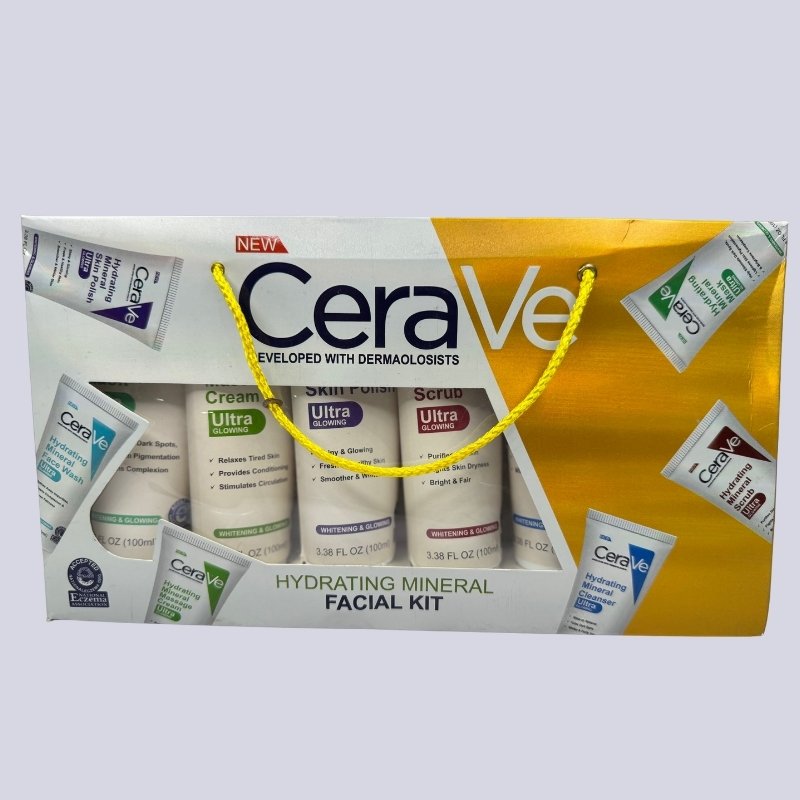 Pack of 6 – CeraVe Hydrating Mineral Facial Kit | Deep Moisture & Skin Repair Skincare Set - Essence Trove