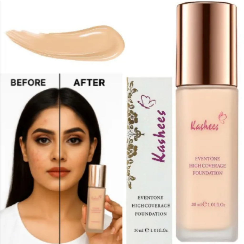 Kashees Eventone Liquid Foundation | High Coverage Long Lasting Radiant Makeup Base 30 ml - Essence Trove