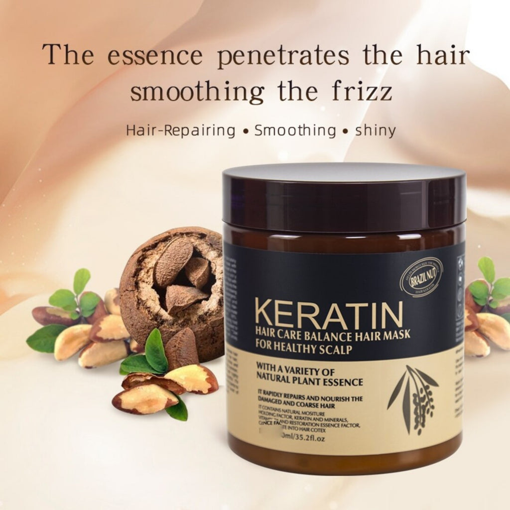 Brazil Nut Keratin Hair Mask 500ml | Nourishing, Strengthening & Smoothing Hair Treatment - Essence Trove