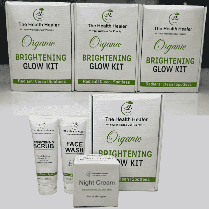 Brightening Glow Kit by The Health Healer | Face Wash, Scrub & Night Cream Set - Essence Trove