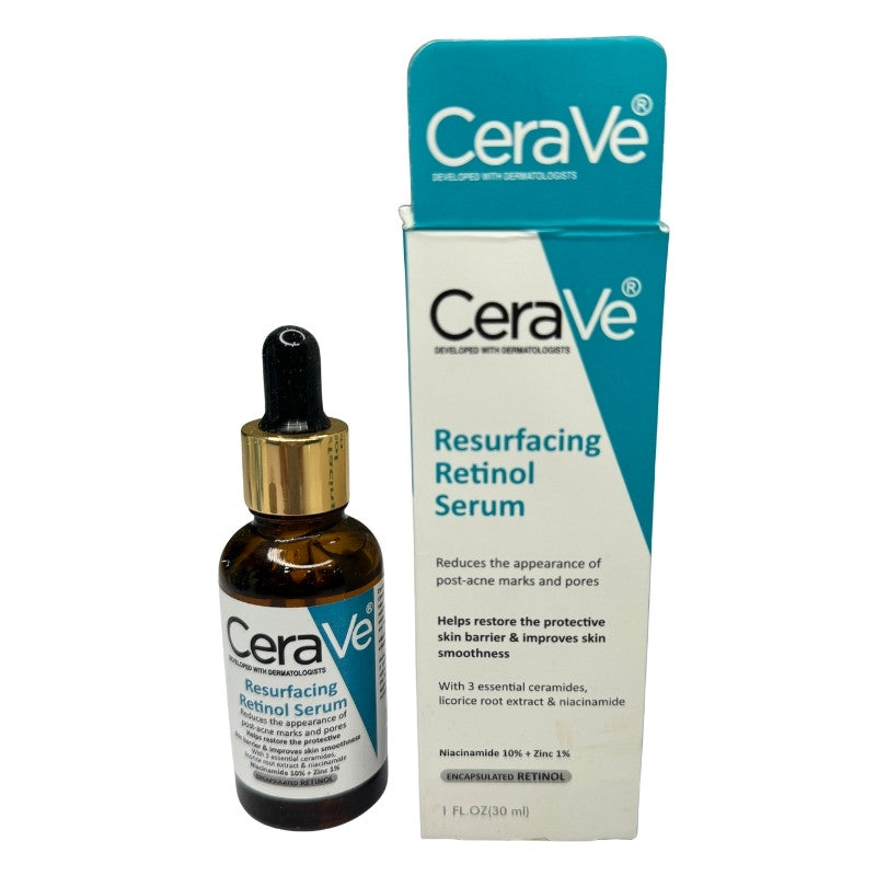 CeraVe Resurfacing Retinol Serum 30ml | Post-Acne Marks, Brightening & Pore Minimizer - Essence Trove